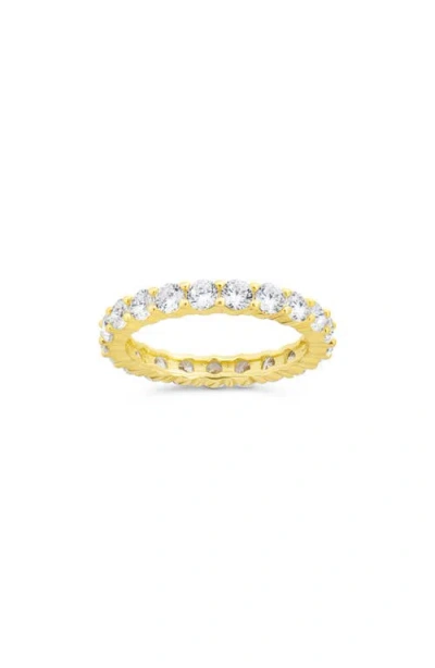 Sterling Forever 14k Over Silver Cz Gracie Eternity Ring In Gold