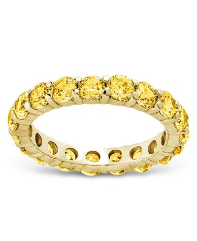 Sterling Forever Sterling Silver Gracie Canary Cz Eternity Ring In Transparent
