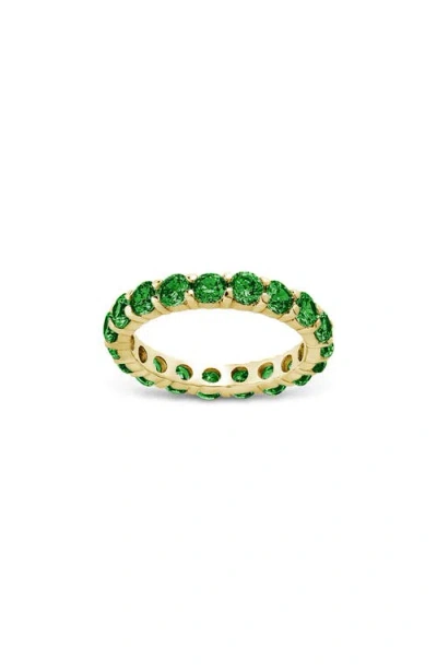 Sterling Forever Gracie Cubic Zirconia Eternity Ring In Green