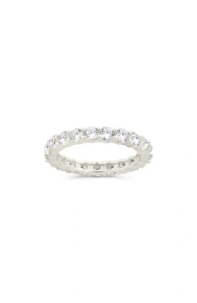 Sterling Forever Gracie Cubic Zirconia Eternity Ring In Metallic
