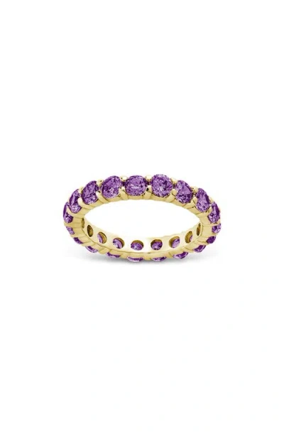 Sterling Forever Gracie Cubic Zirconia Eternity Ring In Purple