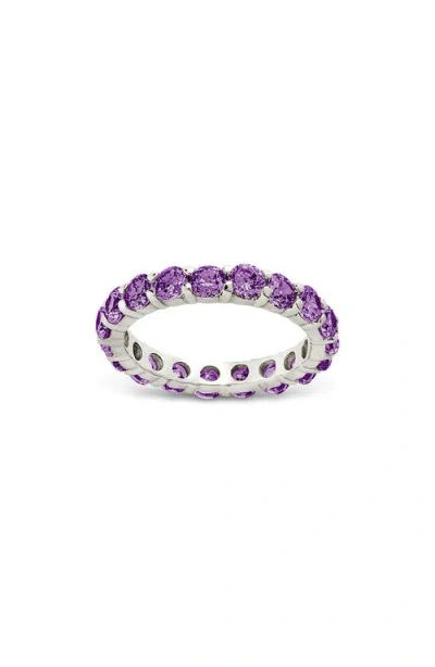 Sterling Forever Gracie Cubic Zirconia Eternity Ring In Purple