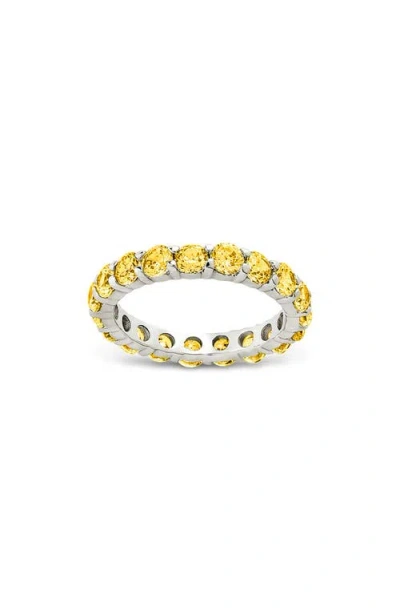 Sterling Forever Gracie Cubic Zirconia Eternity Ring In Yellow