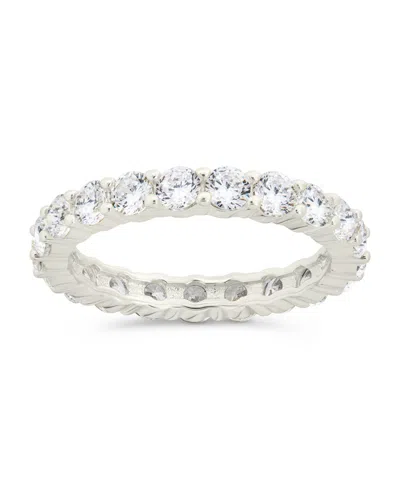 Sterling Forever Gracie Cubic Zirconia Eternity Ring In Metallic