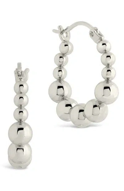 Sterling Forever Graduated Bubble Hoop Earrings In Silver