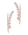 Sterling Forever 14k Rose Gold Plated Cz Graduated Crawler Earrings In Multi