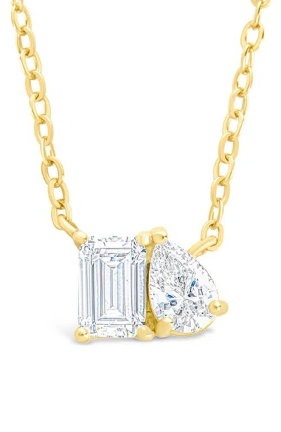 Sterling Forever Guinevere Cubic Zirconia Pendant Necklace In Gold