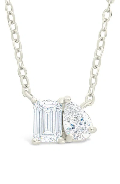 Sterling Forever Guinevere Cubic Zirconia Pendant Necklace In Silver