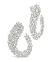 Sterling Forever Gwen Cubic Zirconia Statement Drop Earrings In Silver