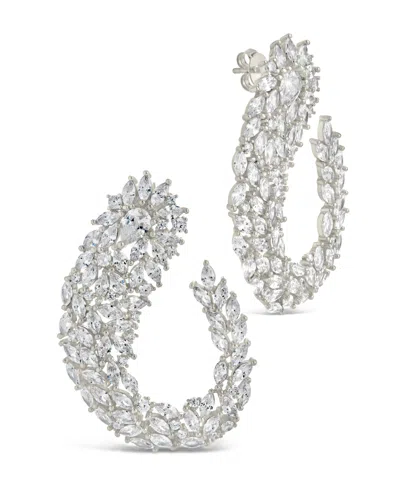 Sterling Forever Gwen Cubic Zirconia Statement Drop Earrings In Silver