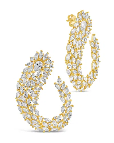 Sterling Forever Gwen Cz Statement Drop Earrings In Gold