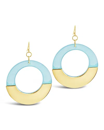 Sterling Forever Half Resin Dangle Earrings In Gold