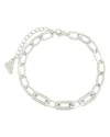 Sterling Forever Hallie Cubic Zirconia Chain Bracelet In Metallic