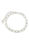 Sterling Forever Hallie Cubic Zirconia Chain Bracelet In Metallic