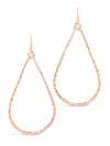 Sterling Forever Hammered Teardrop Dangle Earring-rose Gold In Gold