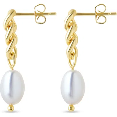 Sterling Forever Hana Chain Drop Earrings In Gold