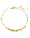 Sterling Forever Harley Cz Interlocking Chain Bracelet In Gold