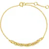 Sterling Forever Harley Cz Interlocking Chain Bracelet In Gold