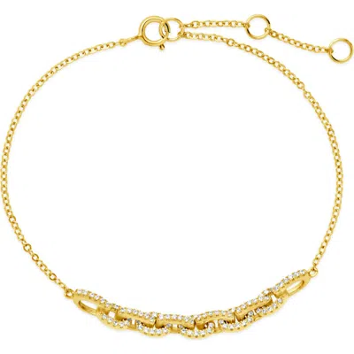 STERLING FOREVER STERLING FOREVER HARPER PAVÉ CUBIC ZIRCONIA LINK BRACELET