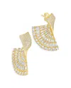 Sterling Forever Hartford Cubic Zirconia Fan Drop Earrings In 14k Gold Plated In Gold
