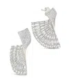 Sterling Forever Hartford Cubic Zirconia Fan Drop Stud Earrings In Silver