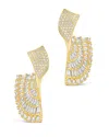 Sterling Forever Hartford Cubic Zirconia Fan Drop Earrings In 14k Gold Plated