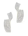 Sterling Forever Hartford Cz Fan Drop Stud Earrings In Silver