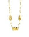 Sterling Forever Hayde Triple Textured Charm Necklace In Gold