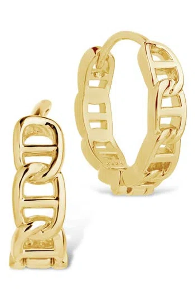 Sterling Forever Haylee Mariner Link Hoop Earrings In Gold