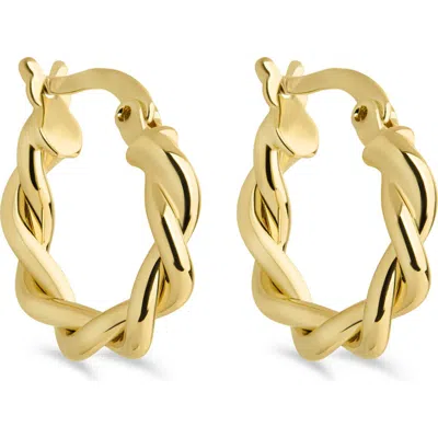 Sterling Forever Hazel Twisted Huggie Hoop Earrings In Gold