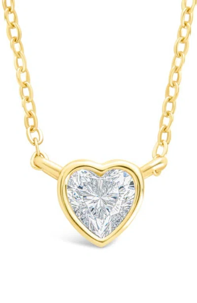 Sterling Forever Heart Bezel Pendant Necklace In Gold