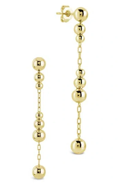 Sterling Forever Heather Bubble Station Link Drop Earrings In Gold