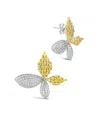Sterling Forever Heidi Cubic Zirconia Flower Stud Earrings In 14k Gold Plated In Silver