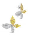 Sterling Forever Heidi Cubic Zirconia Flower Stud Earrings In Rhodium Plated In Gray