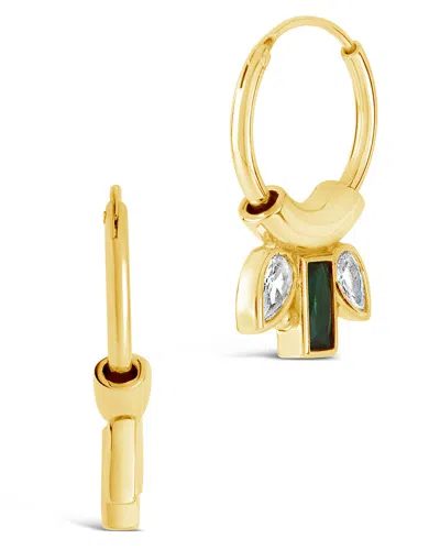 Sterling Forever Helena Cz Hoop Earrings In Gold
