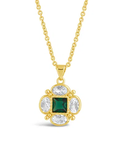 Sterling Forever Hermia Cz Pendant Necklace In Gold