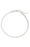 Sterling Forever Sterling Silver Herringbone Chain Bracelet In Metallic