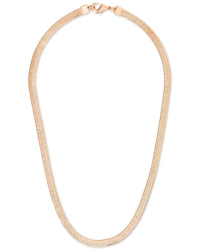 Sterling Forever Herringbone Chain Necklace In Gold