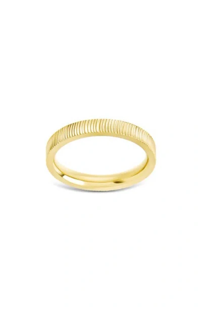 Sterling Forever Herringbone Ribbed Ring In Gold