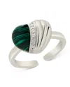 Sterling Forever Malachite Cz Hollis Heart Ring