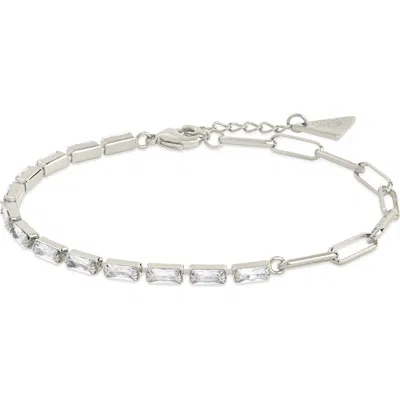 Sterling Forever Hunter Cubic Zirconia Tennis Bracelet In Silver
