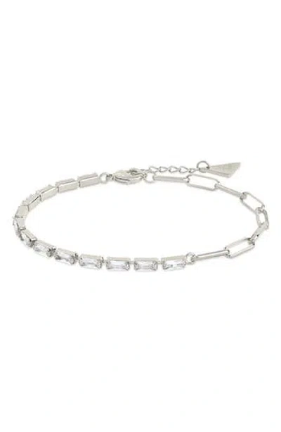 Sterling Forever Hunter Cubic Zirconia Tennis Bracelet In Metallic