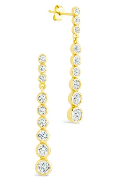 Sterling Forever Ianthe Brillient Cubic Zirconia Drop Earrings In Gold