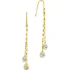Sterling Forever Idaline Cubic Zirconia Drop Earrings In Gold