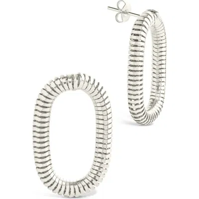 Sterling Forever Indigo Snake Chain Frontal Hoop Earrings