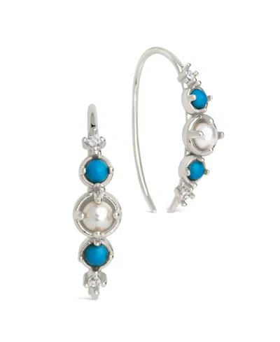 Sterling Forever Indra Drop Earrings In Silver