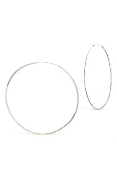 Sterling Forever Infinity Hoop Earrings In Silver