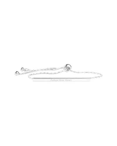 Sterling Forever Inspirational Bar Slider Bracelet