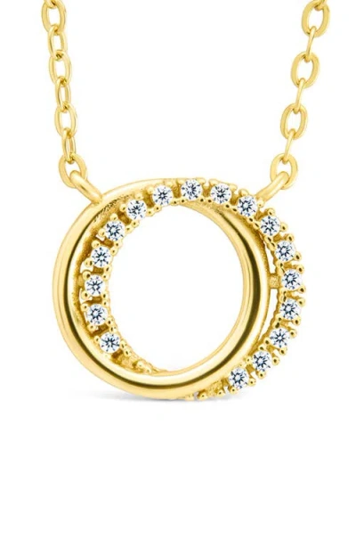 Sterling Forever Interlocking Cubic Zirconia Pendant Necklace In Burgundy