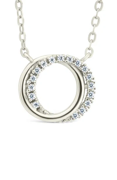 Sterling Forever Interlocking Cubic Zirconia Pendant Necklace In Silver